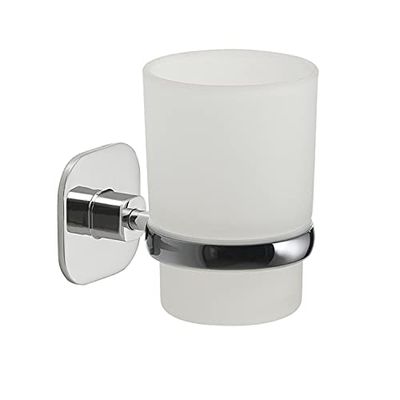 Gedy G-Teide Toothbrush Holder, 9.6 x 6.7 x 9.1 cm, Stainless Steel and Cromall® Toothbrush Holder, Chrome Finish, Includes 3M Double-Sided Adhesive and Screws, R&D Design, 2 Year Warranty