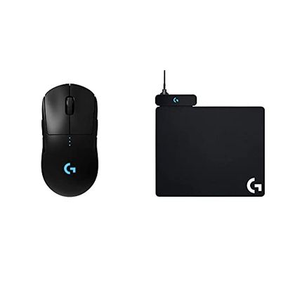 Logitech G PRO Mouse Gaming Wireless + G Powerplay Ricarica Wireless Tappetino Mouse