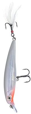 RAPALA X Rap-Material perfil 3D, Teaser penas e brilho - isca pesca de água doce - profundidade de natação 0,9, unissexo - adulto, vidro fantasma, 8 cm / 7 g