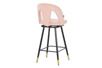 SILLA TACHUELAS VELVET ROSA ASPEN 49x54x79 CM