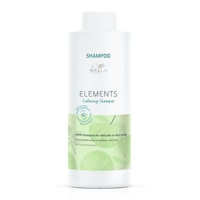 Wella Professionals Elements Calming Shampoo - Gentle Care Shampoo For Smooth, Shiny Hair Without Silicones & Sulfates - With White Tea Extract (1L)
