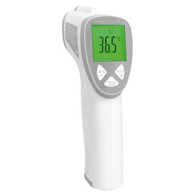 ProfiCare PC-FT 3094 febertermometer kontaktlös, panntermometer, infraröd termometer, för spädbarn, barn och vuxna med 3-färgers LCD-feberampel inklusive feberalarm, högt mätområde, vit