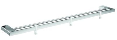 Emco Loft - Portasciugamani doppio da bagno, 800 mm, con 3 ganci, cromato