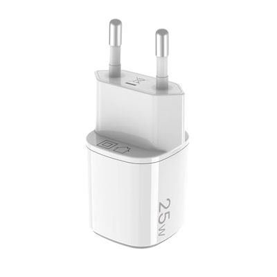 Celly, Caricatore con porte USB C e USB A 25 Watt, Caricabatterie Multiplo con Tecnologia GaN, Compatto e Potente, Alimentatore per Smartphone e Tablet dei Maggiori Produttori