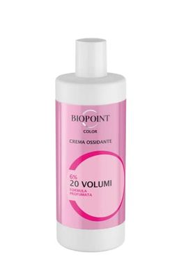 Biopoint Color - Oxiderande kräm 6% 20 hårvolymer, förbättrar färgprocessens prestanda, ger maximal färgfasthet på håret, 360 ml