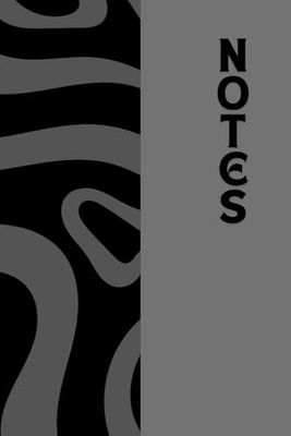 Black and Gray Colors Wavy Design Notebook: Swirly Pattern Notepad