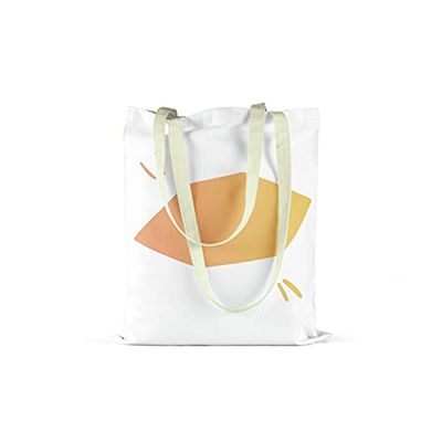 Bonamaison Tryckt shoppingväska, väska, vikbar, tygväska med två långa handtag, storlek: 34 x 40 cm
