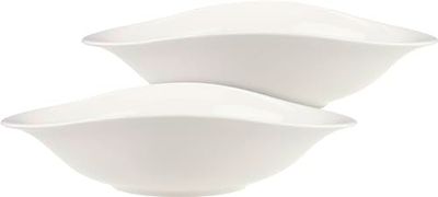 Villeroy & Boch Vapiano Prato de massa conjunto de 2 branco, adequado para máquina de lavar louça, adequado para micro-ondas, conjunto tigelas, tigelas de cerâmica, tigela branca, Premium Porcelain