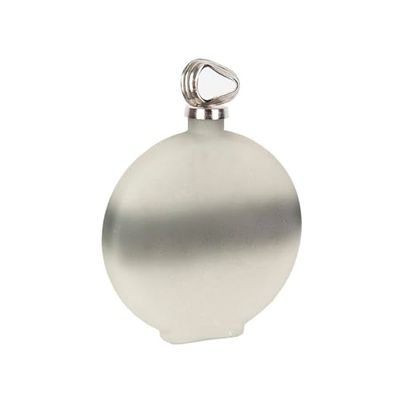 Romimex Botella Beige Plateado Vidrio Aluminio 30 x 40 x 7 cm con Tapa