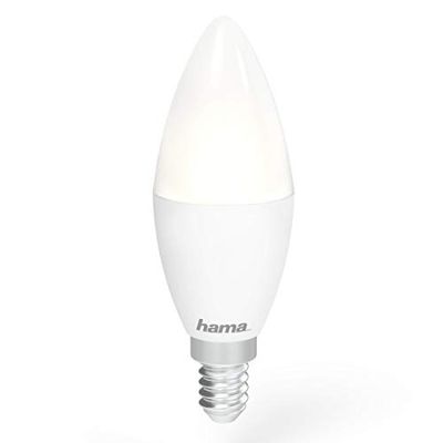 HAMA 00176559 Lampadina LED WiFi, E14, 4,5W, Bianco, Regolabile, Multicolore