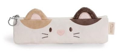 NICI 61817 mymochi Astuccio in Peluche con Gatto Angy, per Ragazze e Donne, Morbido e Ideale per Scuola, Ufficio o Cosmetici, 20 x 6 cm, Marrone, Colore