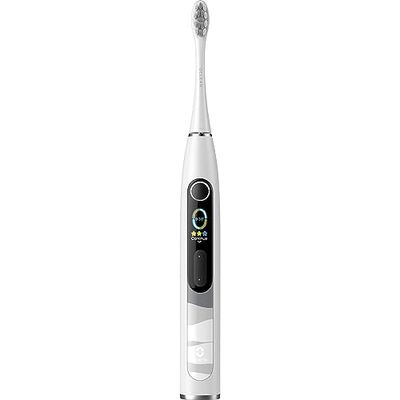 Oclean Cepillo de dientes eléctrico X 10, Pantalla táctil inteligente, 8,000 Movimientos por minuto, 5 Modos, Soporte en pared, 60 días, IPX7, Gris