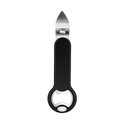 KITCHENDAO 2-in-1 bieropener, blikopener, handmatige glazen opener en magnetische flesopener met dekselopvangbak voor koelkast en camper