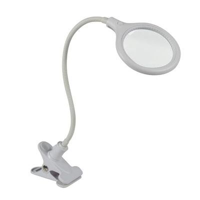 Velleman Lampada con Lente d'Ingrandimento a LED con Morsetto, Collo di Cigno, Interruttore on/off, 30 LED, ingrandimento 2,25x, per Bambini, Adulti, Anziani, Lettura, Pittura con Diamanti, Hobby,