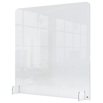 Nobo Socialt distanserande plexiglas akryl 1 m skyddande räknare skiljevägg barriär, nysning och hostskydd och skärm, 700 x 850 mm, klar, 1915489