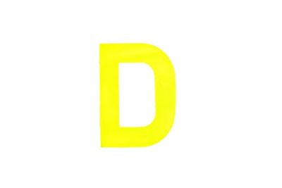 Merriway BH04960 Yellow High Visibility Reflective Plastic Stick-On Wheelie Bin Post Box Crate Dust Bin Letter 75 mm (3 Inch) Letter D