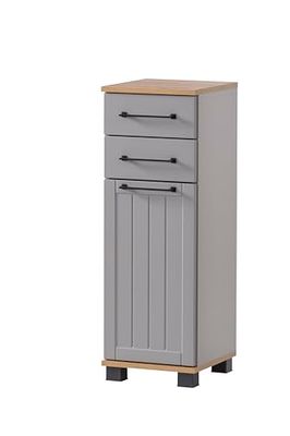 Schildmeyer Mobile base Jelda, in legno, grigio platino/quercia, decorazione rustica, 30,3 x 32,6 x 88,1 cm