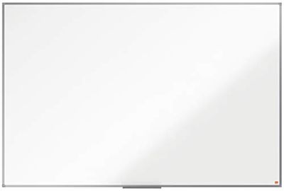 Nobo Lavagna Bianca Magnetica in Acciaio Laccato, 1800 x 1200 mm, Cornice in Alluminio, Sistema di Montaggio ad Angolo, Incl. Vaschetta Porta Accessori, Gamma Essence, Bianco, 1905213