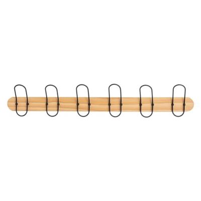 Five - Patère 6 Crochets en Bois et Métal L 77 cm