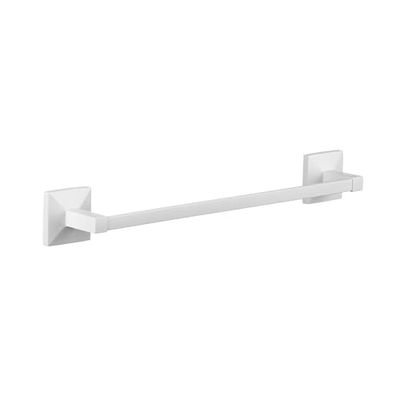TATAY Porta Asciugamani Bagno Senza Fori o con Viti Medio | Include Kit Adesivo Glue&Fix (Regge fino a 5 kg) e Viti | Acciaio Inox | Design Moderno | 6 x 6,5 x 45 cm - Modello Iconik - Bianco