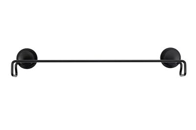 Croydex Stick 'n' Lock - Toallero Autoadhesivo Negro, solución de Almacenamiento de Toallas sin óxido para baño, Almohadilla Adhesiva Que se adhiere a la mayoría de Superficies, Todos los Accesorios