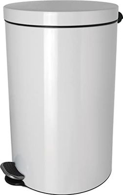 helit H2404105 - Poubelle à pédale à ions d'argent, "the knight", 5 litres, blanc