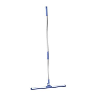 Relaxdays Raclette avec Manche télescopique, HxL : 84–135x52 cm, lèvre en Caoutchouc, Acier Inoxydable, argenté - Bleu