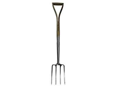 Faithfull Tools FAIPRESDFSS Prestige Stainless Steel Digging Fork with Ash Handle, Blue, 19 x 105.5 x 10 cm