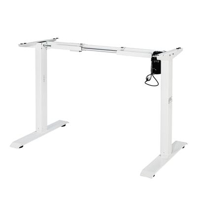 Iris Ohyama, zit-sta-bureau, ergonomisch in hoogte verstelbaar bureauframe, ladeloos, antibotsvoeten, USB-poorten, kantoor, thuis - HADFRW - Wit