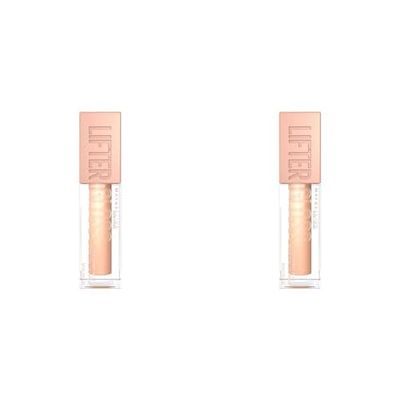 Maybelline Lifter Gloss Bronzed Lip Gloss, Lasting Hydration Formula With Hyaluronic Acid, Non Sticky, 020, Sun (Pack of 2)