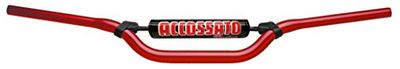 Manubrio accossato made in italia d.22, aprilia rx 50 cc (2006-2010), colore rosso e paracolpi nero (sh1n)