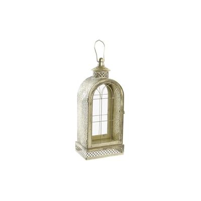 FAROLA METAL CRISTAL 18X13X43 DECAPE DORADO