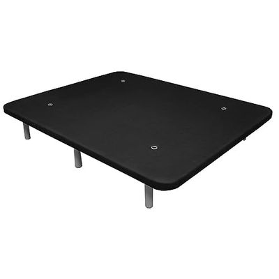 DUÉRMETE ONLINE - Base tapissée 3D Super renforcée, Grande stabilité avec 5 Barres transversales et 6 Pieds métalliques filetés de 27 cm, 135 x 190, Noir