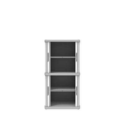 Terry, Rolling Space Cab 2, armario interior y exterior de 2 compartimentos con dos puertas correderas, 2 estantes interiores ajustables, gris, de plástico reciclado, dimensiones: 59 x 36 x 115 cm