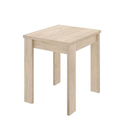 DEKIT GRUPO RIMOBEL BOK Bijzettafel voor eetkamer of keuken, uittrekbaar, melamine, natuurlijk eiken, 79-77 x 67-134 x 67 cm