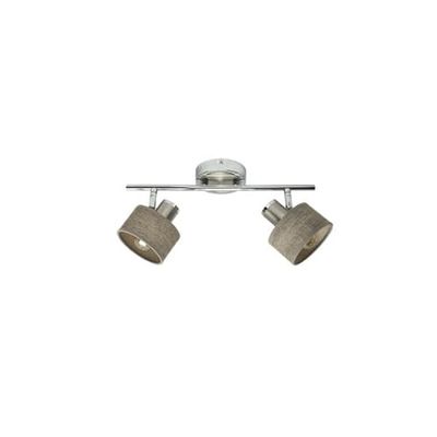 Lampada da soffitto Nando in cromo-nichel e legno grigio, con faretti regolabili che offrono un'illuminazione ideale. Dimensioni: 16 x 36,5 x 10 cm, perfetta per uno stile moderno nella tua casa.