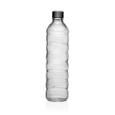Versa Bottiglia 1,22 L Trasparente Vetro Alluminio 8,5 x 33,2 x 8,5 cm