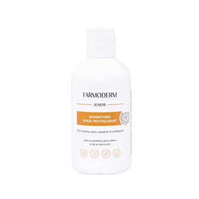 Farmoderm Senior Shampooing Doux - Pour cheveux clairsemés et perte de cheveux - Shampooing quotidien pour cheveux secs, cassants, vieillissants - Stimule la croissance des cheveux - Hommes et Femmes