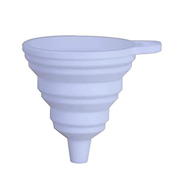 Entonnoir en silicone pour cuisine - 4 tailles - Pliable - Pour transfert de liquide - Blanc - 11 cm