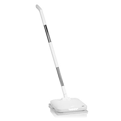 N8WERK Floor Mop Moonlight White Edition con Funzione di Vibrazione | Mop a Vibrazione a Batteria con Funzione Spray + Luce LED
