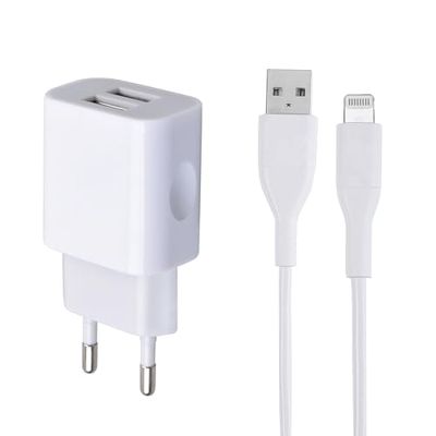 MUTTO Chargeur iPhone - Prise Chargeur USB multiple + Câble iPhone pour iPhone 14/14 Plus/14 Pro/14 Max/13/12/11 XR XS SE Mini X 8 7 6, iPad, AirPods - Embout tete Chargeur iPhone avec Câble Lightning