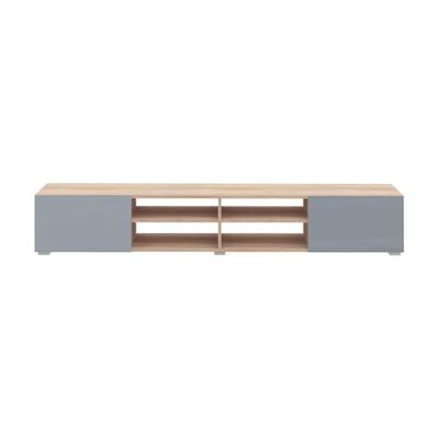Symbiosis Podium Meuble tv, Chêne Naturel et Gris Céladon, 185x42x31cm