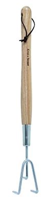 Kent & Stowe Mano a 3 Denti Lunghi – Grubber da Giardino in Acciaio Inox per scoppiare Pavimenti, Artiglio da Giardino con Manico in Legno di Frassino, Lunghezza 54 cm