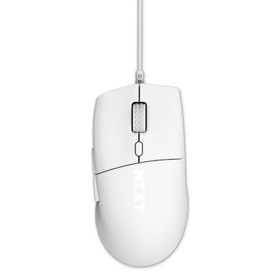 NZXT Lift 2 Ergo | Lätt ergonomisk trådbunden spelmus | Lätt 61 g design | 8K polling rate | Optiska brytare | 26K DPI optisk sensor | 100% PTFE fötter | Vit
