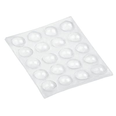 Amig - Gota protetora de silicone autocolante - Protetor de móveis e paredes de impactos, riscos e arranhões - Tops redondos transparentes - Medidas: Ø 8 x 2,5 mm
