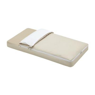 Cambrass - Saco Cuna nórdico con Cremallera - Ropa de Cuna Ajustable con Gomas - Saco de Dormir bebé desenfundable Sirve Tanto para Verano como para Invierno - Vichy10 Beige 60x120x3 cm