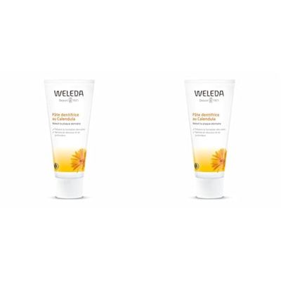 WELEDA - Pâte Dentifrice au Calendula - Formule Naturelle pour Réduire la Plaque Dentaire - Goût Anis - Tube 75 ml (Lot de 2)