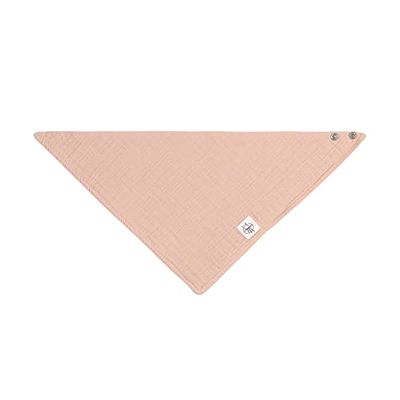 LÄSSIG Baby Children's Muslin GOTS Certified Muslin Triangular Scarf Bib Cotton Popper Double Layer Bandana Powder Pink