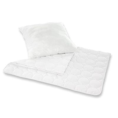 Indragbara filtar set TENCEL | bästa fukthantering för torrt och hygieniskt sovklimat | Filt: 135 x 200 cm, kudde: 80 x 80 cm