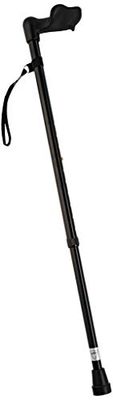 Days Comfy Grip Sticks, Walking Stick with Comfortable Grip for Enhanced Support, Features Central Handle Positioning to Reduce Wrist Strain, Non-Folding, 738-955mm - Right Hand, Black
